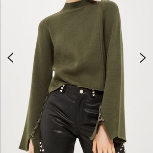 Lattice Sleeve Knitted Top